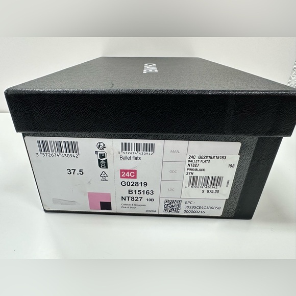 CHANEL Lambskin Grosgrain Cap Toe CC Ballerina Flats in Pink/Black - Picture 11 of 11